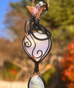 Ethereal Dusk: Moonstone & Purple Aurora Embrace