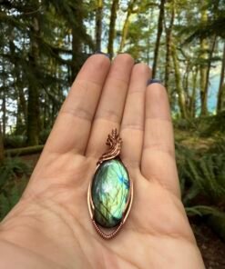 Labradorite Copper Wrapped Pendant – Inspired by the Hoh Rainforest