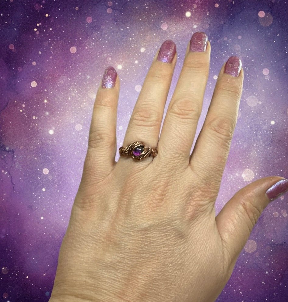 The Amethyst Dream Copper Ring 💜Size 7.5 - Image 2