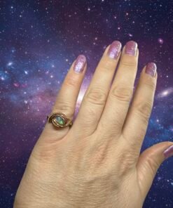 Alternative view of 🌈 The Opal Dream Ring Size 4 Copper Magic! ✨