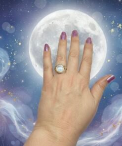 Alternative view of 🌙 Embrace Your Inner Goddess: The Moonstone Ring Size 8