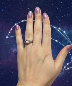 Alternative view of 🐬 Dive into Calm: Larimar "Dolphin Stone" Copper Ring Size 11