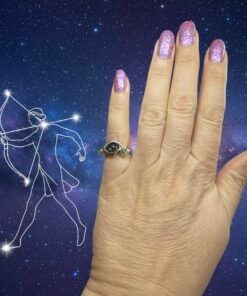 Alternative view of ✨ Gaze into the Cosmos: Black Druzy Quartz & Silver Ring Size 4 🌌