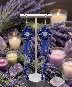 Midnight Cascade Beaded Earrings